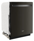 Whirlpool - 24 Top Control Built-In Dishwasher with Stainless Steel Tub, Large Capacity & 3rd Rack, 47 dBA - Black stainless steel