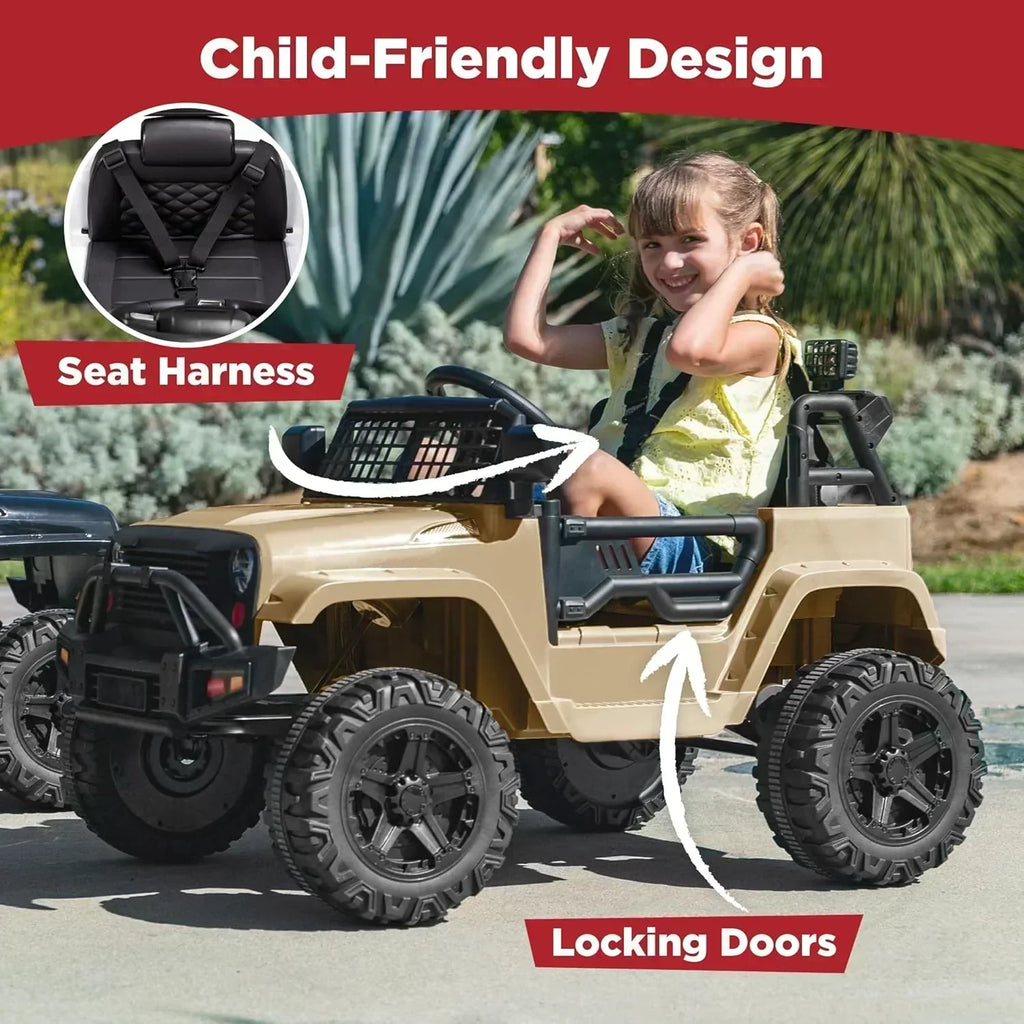 Best Choice Products 12V Kids Ride-On Truck Car with Spring Suspension and LED Lights