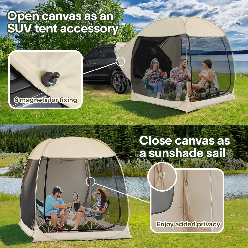 Alvantor Screen House Gazebo, 6-10-15 Person Pop Up Igloo Screened Canopy Tent with Mosquito Netting Sides, Instant UV Resistant Sun Shelter for Garden, Patio, Backyard