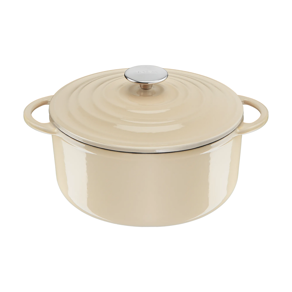 Tefal LOV Induction Cast Iron Beige Stewpot 25cm/5L + Lid