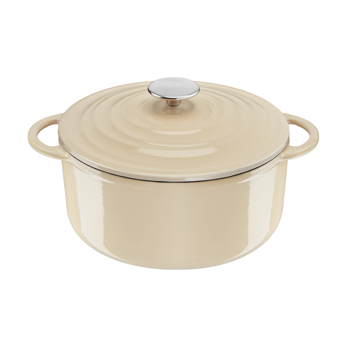 Tefal LOV Induction Cast Iron Beige Stewpot 25cm/5L + Lid
