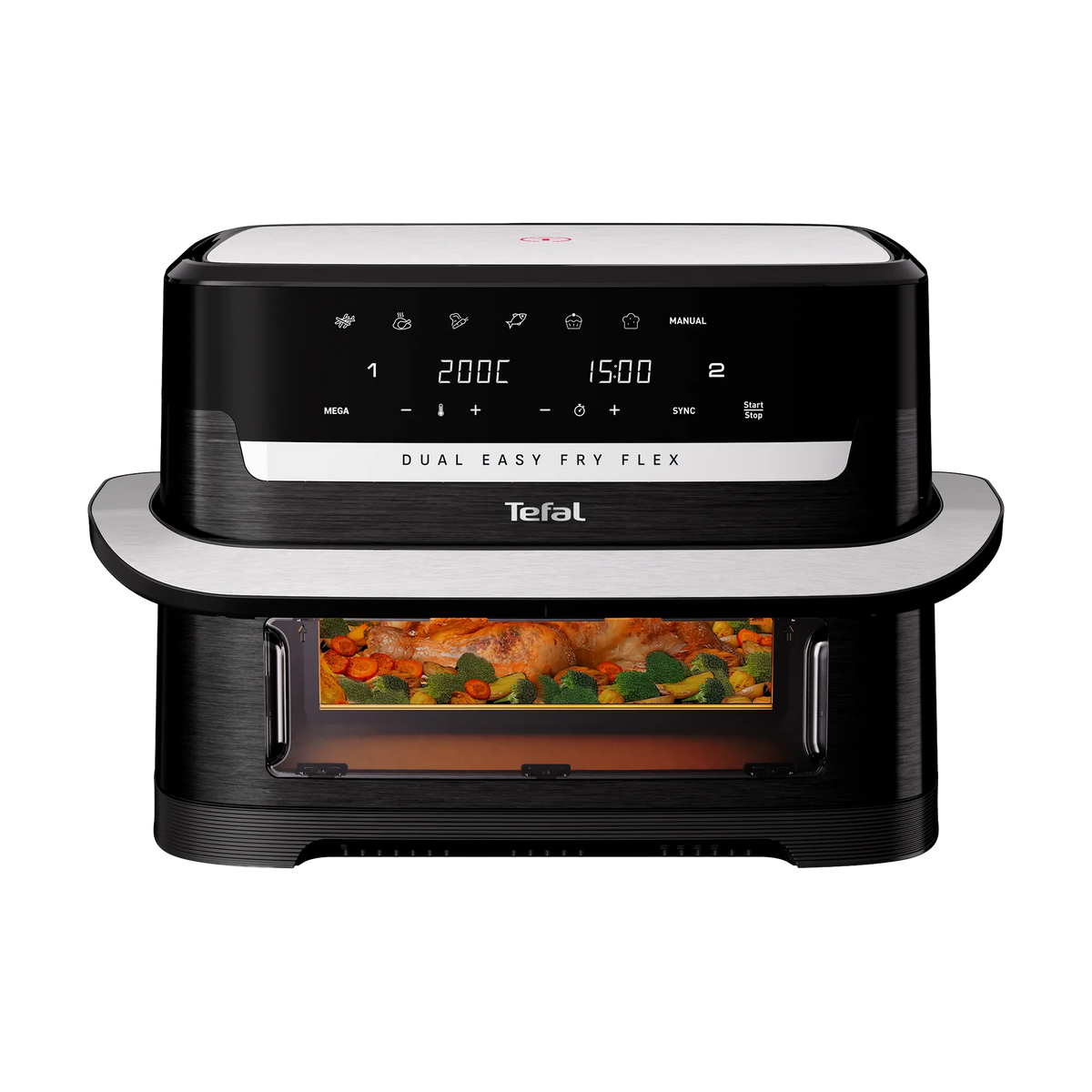 Tefal Dual Easy Fry Flex Black Air Fryer EY9228