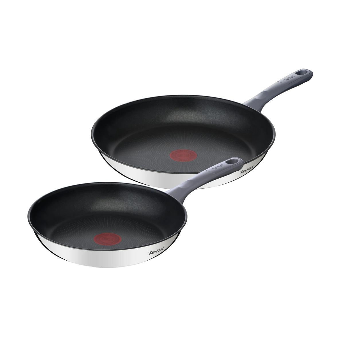Tefal Daily Cook Induction Stainless Steel Non-stick Twin Pack Frypans 24/28cm