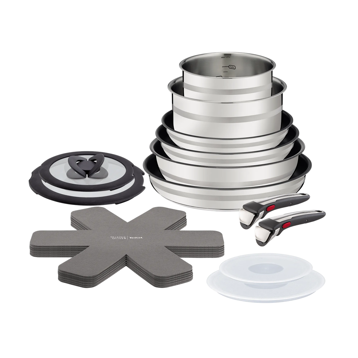 Jamie Oliver by Tefal Ingenio Induction Stainless Steel 18pc Set