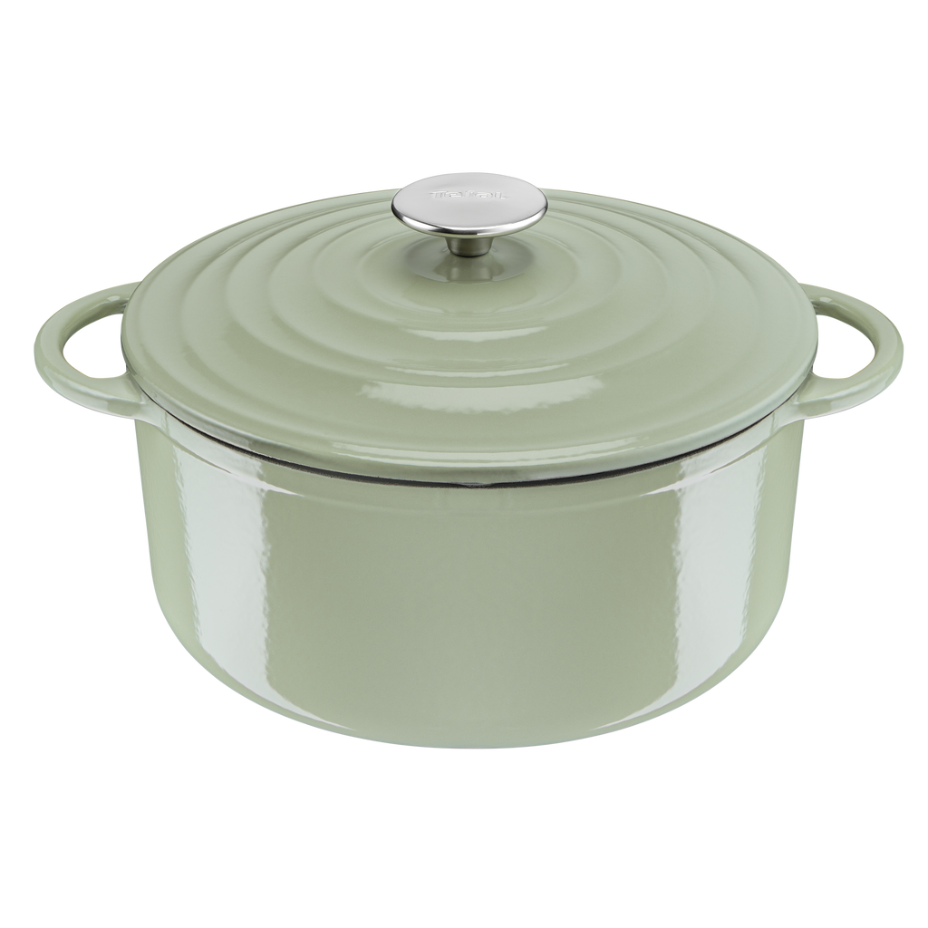 Tefal LOV Induction Cast Iron Green Lichen Stewpot 25cm/5L + Lid
