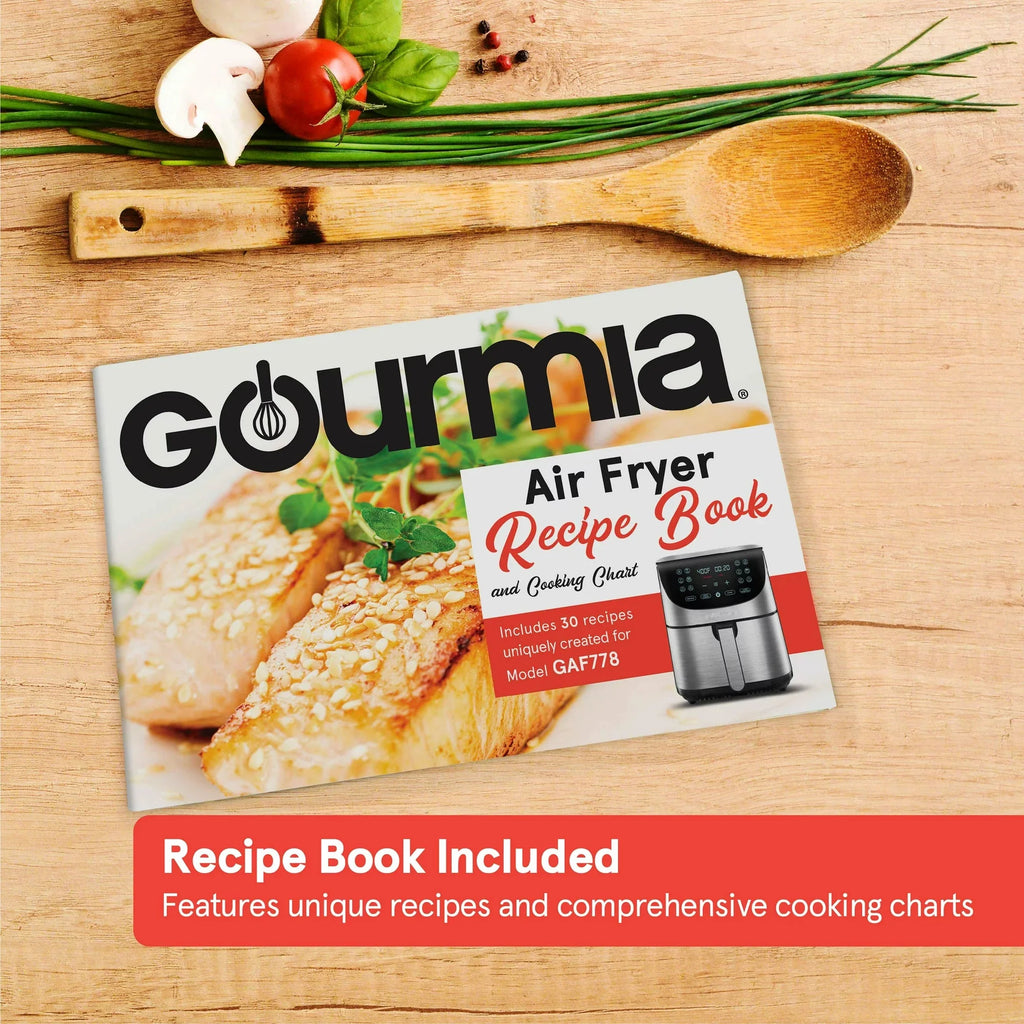 Gourmia 7-Qt Digital Air Fryer with Guided Cooking， Easy Clean， Stainless Steel