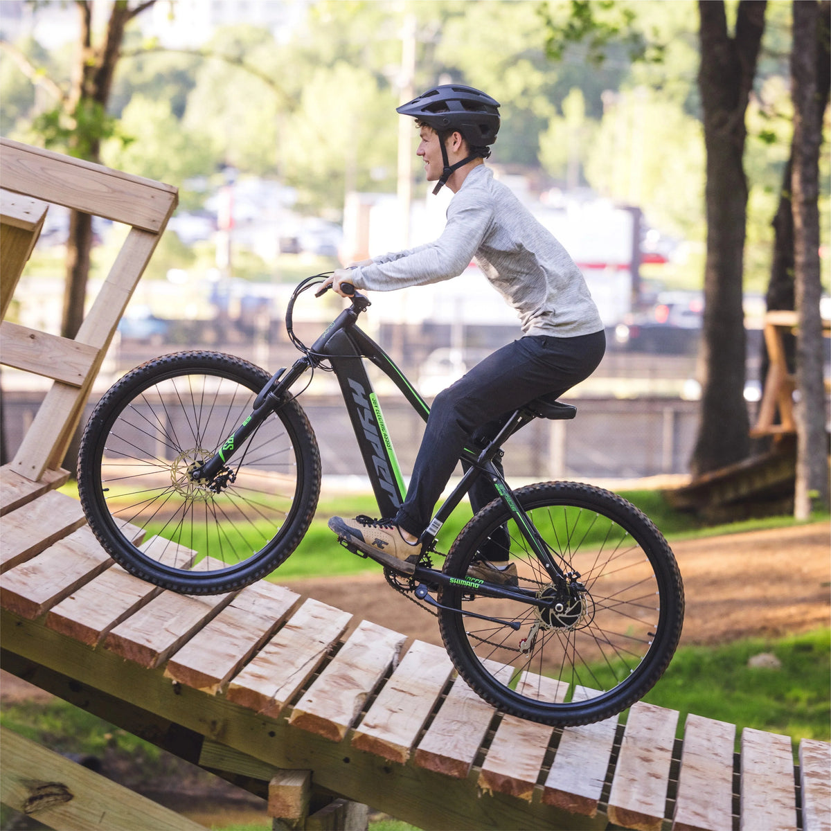 Hyper Bicycles 29 36V Electric Mountain Bike for Adults, Pedal-Assist, 250W E-Bike Motor, Black