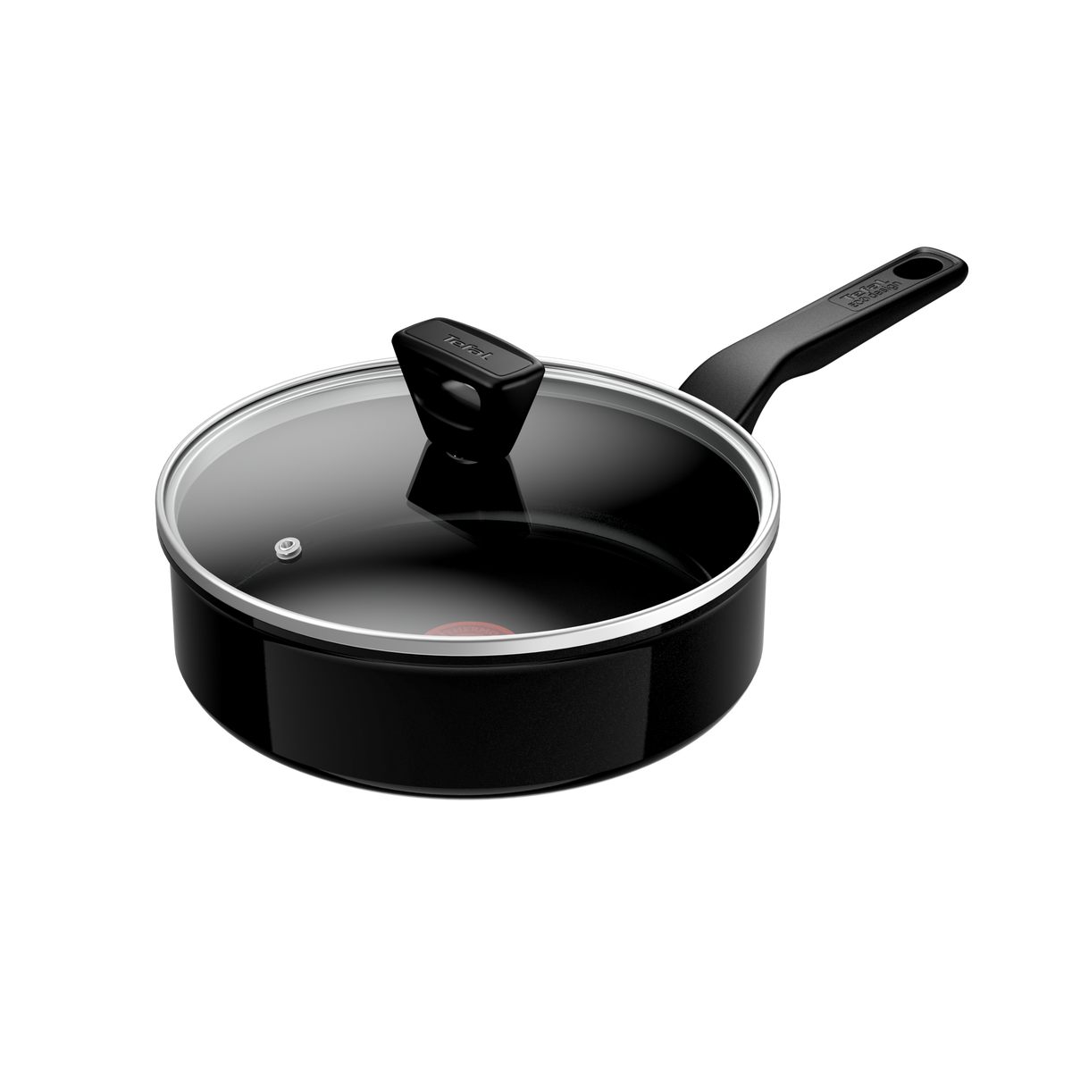 Tefal Renew Black 5pc Cookware Set 20/24/28cm Frypans, 28cm Wok, 24cm Sautepan - Ceramic Non-Stick Coating