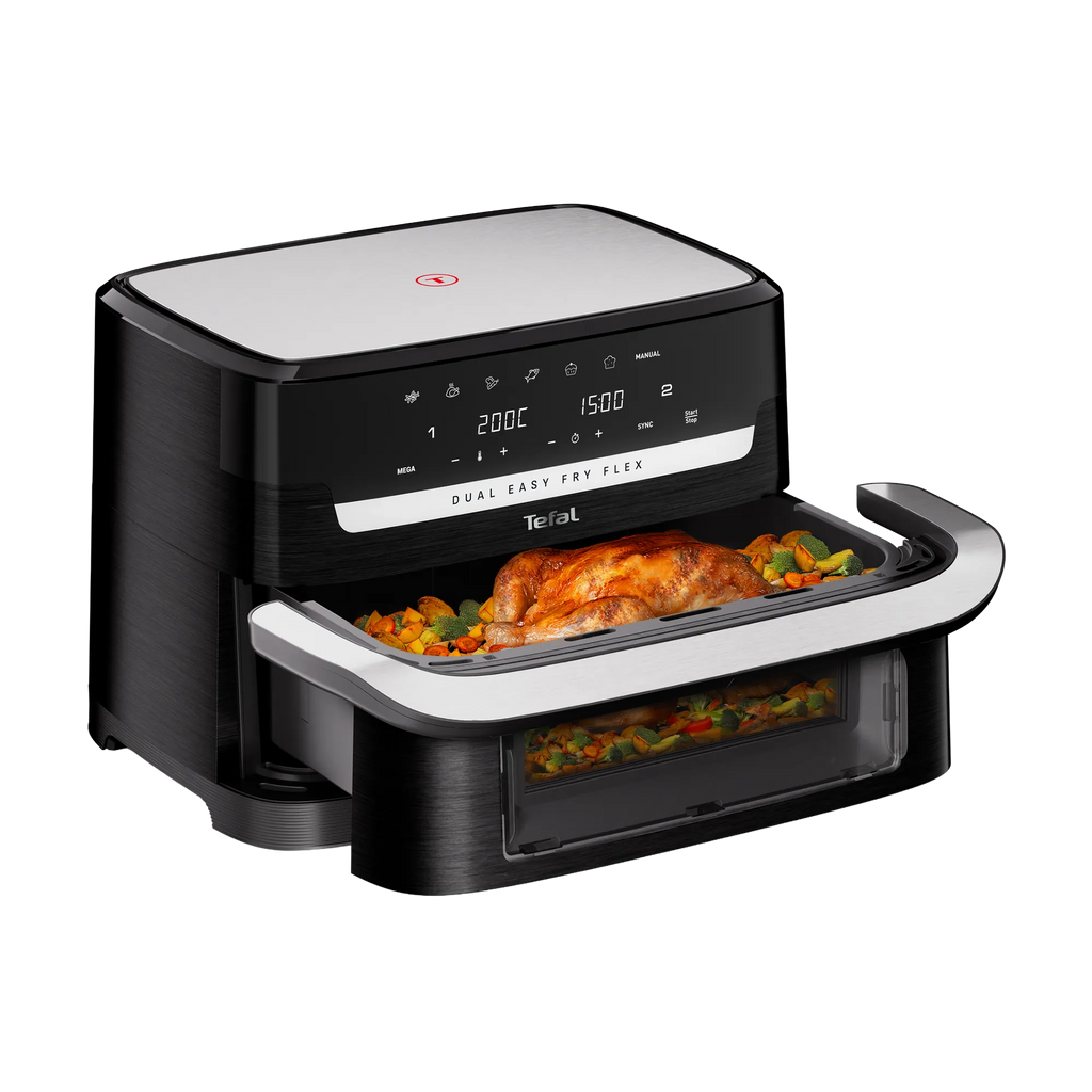 Tefal Dual Easy Fry Flex Black Air Fryer EY9228