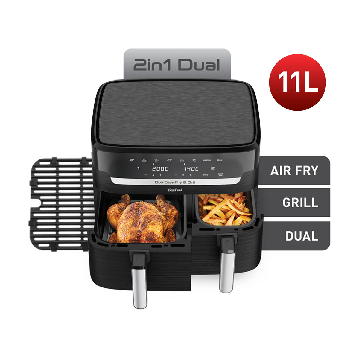 Tefal Dual Easy Fry & Grill 11L Air Fryer EY9458