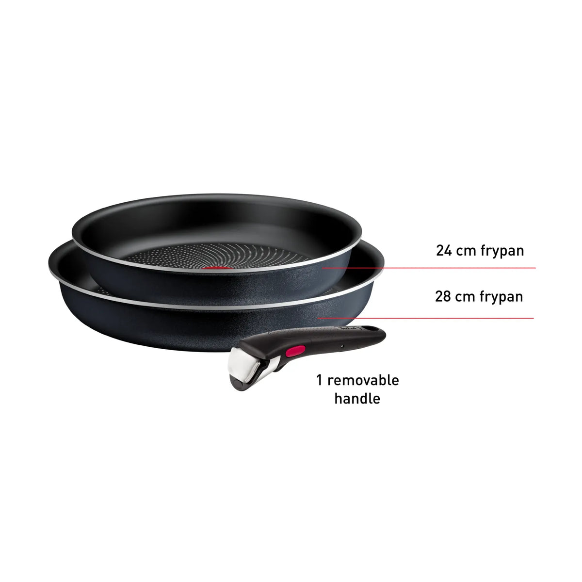 Tefal Ingenio So'Light Induction Non-Stick 3pc Frypan Set