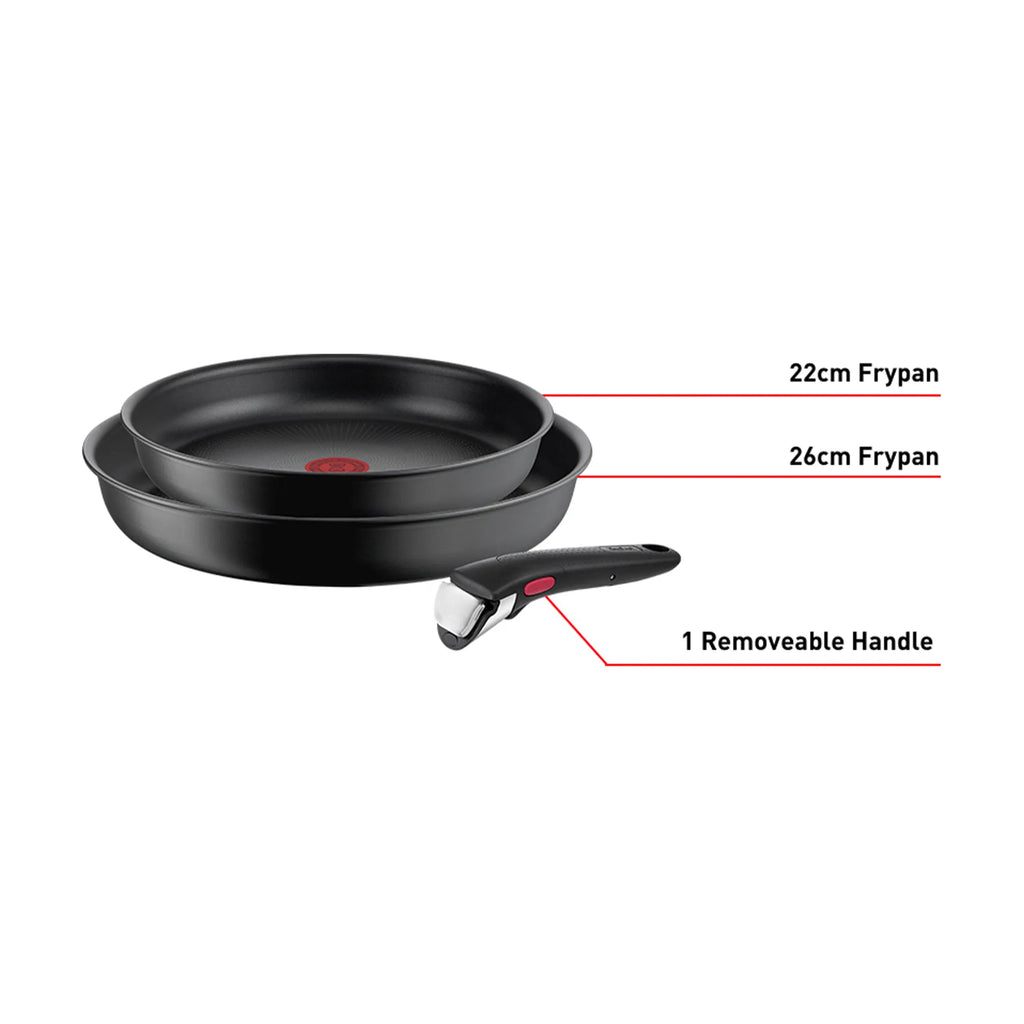 Tefal Ingenio Ultimate Induction Non-stick 3pc Frypan Set 22/26cm