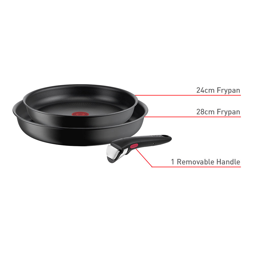 Tefal Ingenio Ultimate Non-Stick Induction 3pc Frypan Set 24/28cm