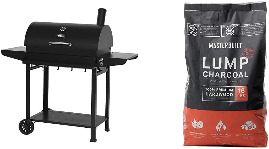 Royal Gourmet CC1830T 30-Inch Barrel Charcoal Grill with Warming Rack & Front Storage Basket, Outdoor BBQ Grill with 627 sq. in. Grilling Area for Backyard Barbecue Cooking Party, Black