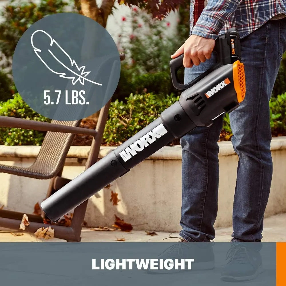 20V String Trimmer Cordless & Edger 3.0 + Leaf Blower Cordless with Battery and Charger Turbine, Black and Orange
