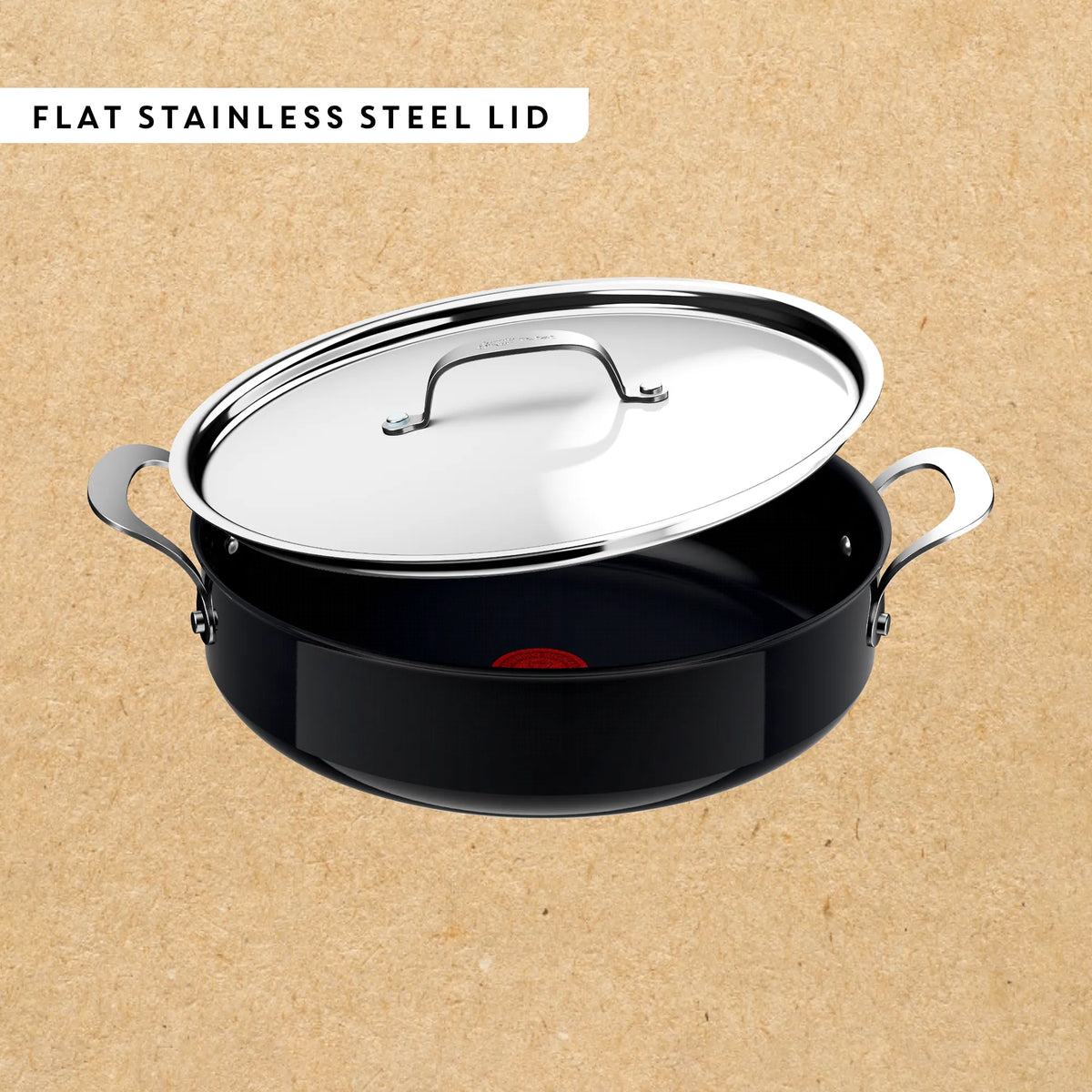 Jamie Oliver by Tefal Enjoy Ceramic Induction Hard Anodised Shallow Pan 30cm + Lid