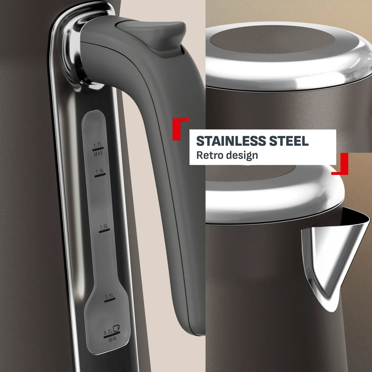 Tefal Collection Kettle Grey Pewter KI666E