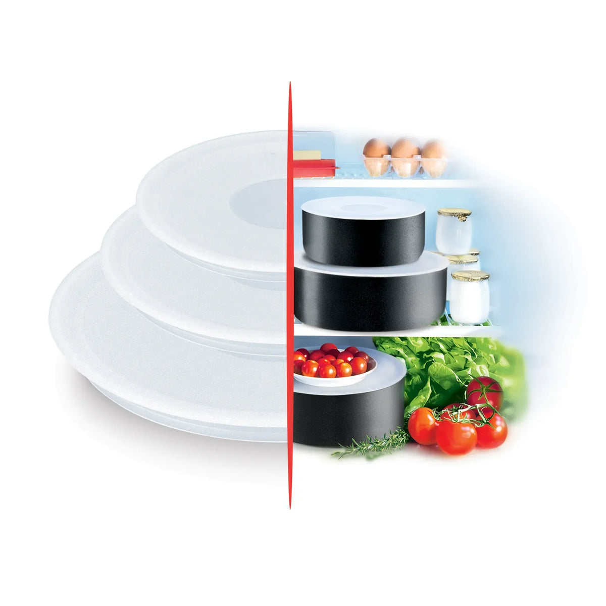 Tefal Ingenio Accessory - Set of 3 Plastic Lids - L9019222
