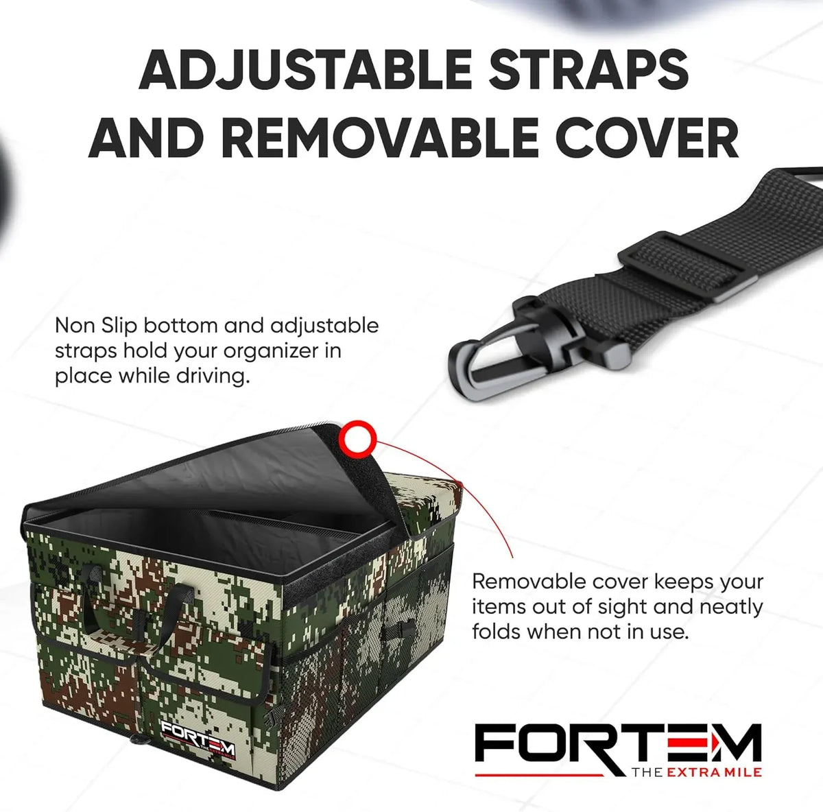 Car Trunk Organizer, Collapsible Multi Compartment SUV Organizer, Foldable Storage for Car Accessories for Women Men, 600D Oxford, Non Slip Bottom, Securing Straps, Soft Cover (65L)
