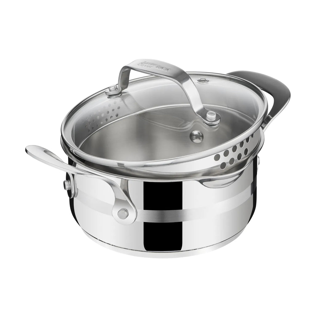 Jamie Oliver by Tefal Cook Smart Induction Stainless Steel 3pc Pot Set + Lids