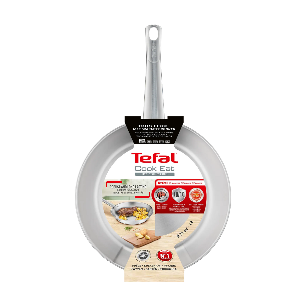 Tefal Cook Eat Induction Uncoated Stainless Steel Frypan 28cm