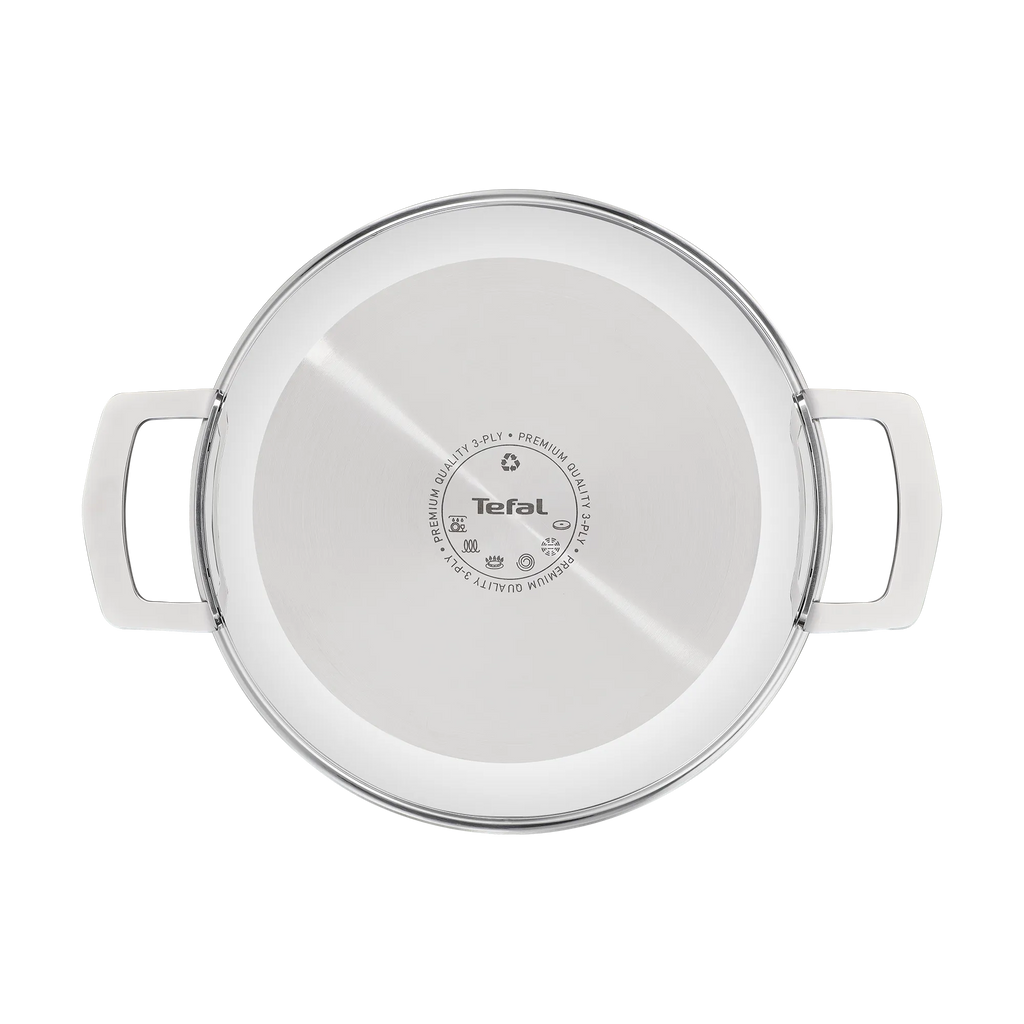 Tefal Emotion+ Gourmet Induction Stainless Steel Uncoated Dutch Oven 24cm