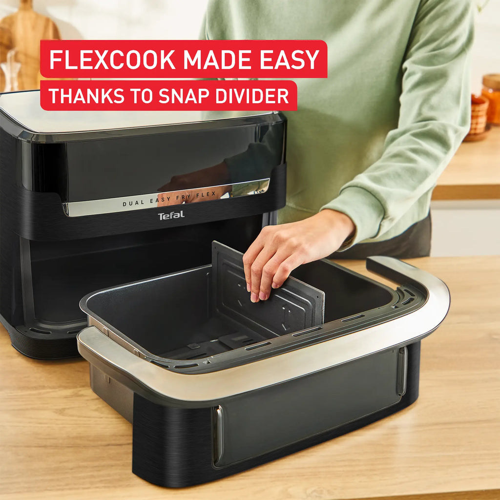 Tefal Dual Easy Fry Flex Black Air Fryer EY9228
