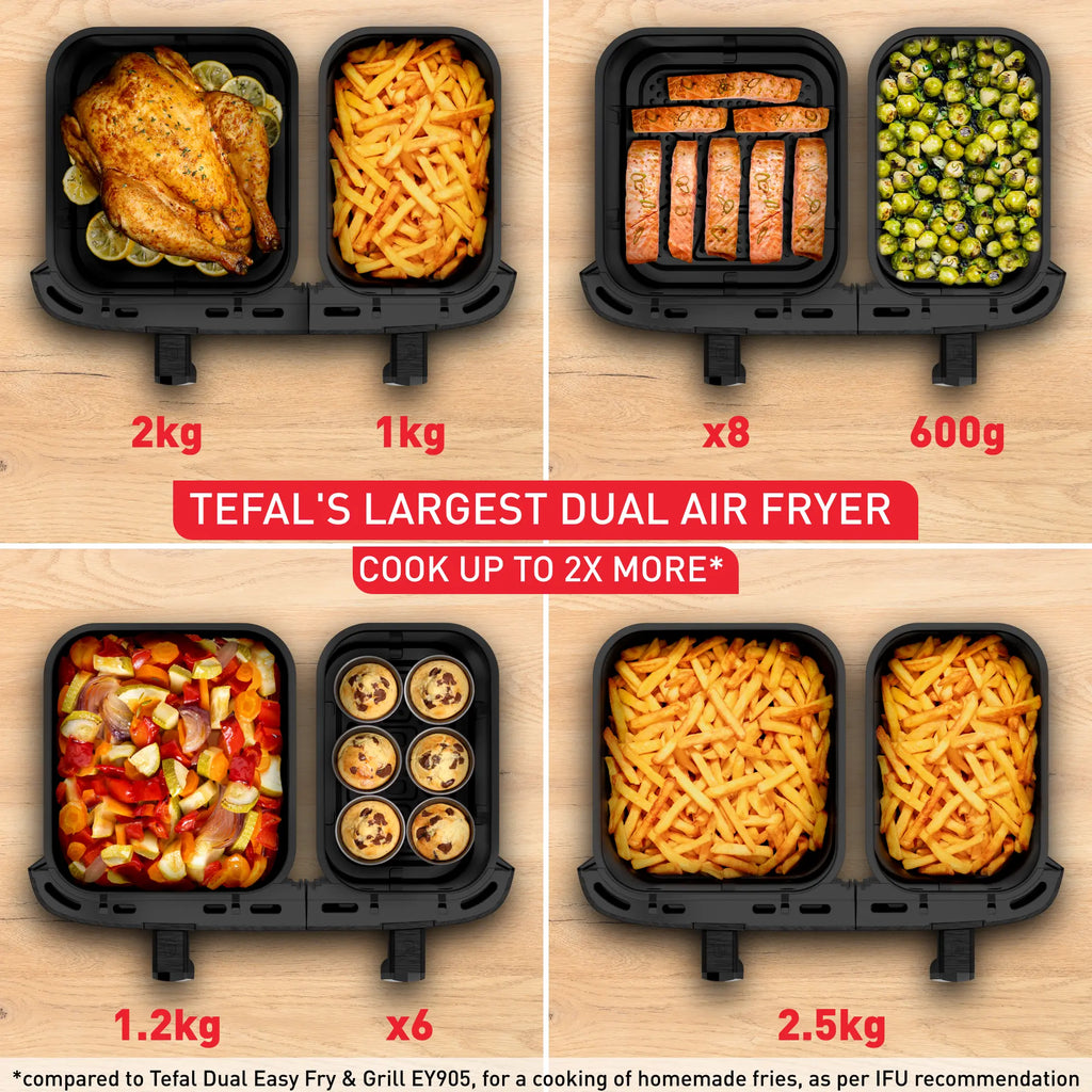 Tefal Dual Easy Fry & Grill 11L Air Fryer EY9458