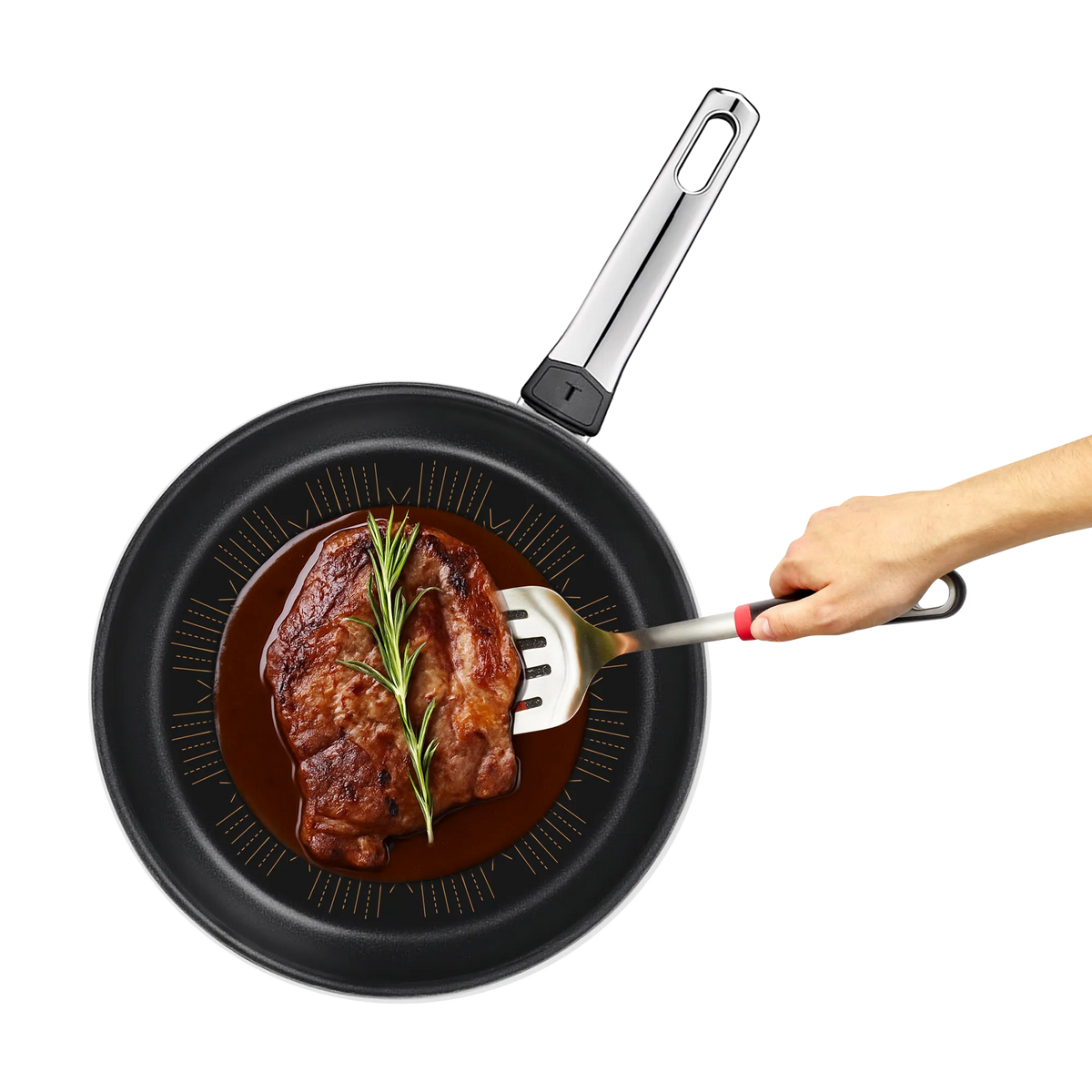 Tefal Emotion+ Flavors Induction Stainless Steel Oil Concentrating Non-Stick Frypan 28cm