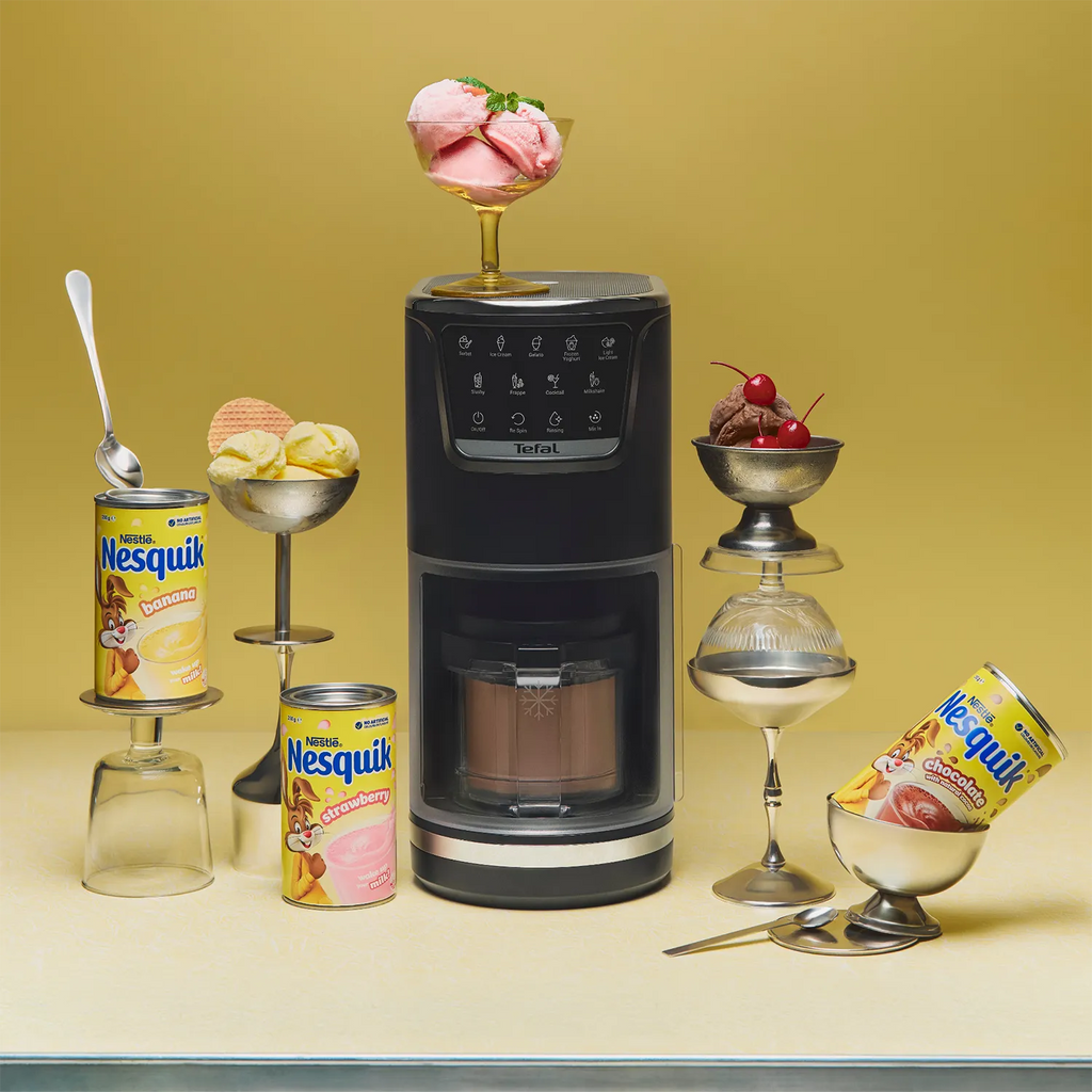 Tefal Dolci Black Knight Ice Cream Maker with Bonus Nesquik Tins