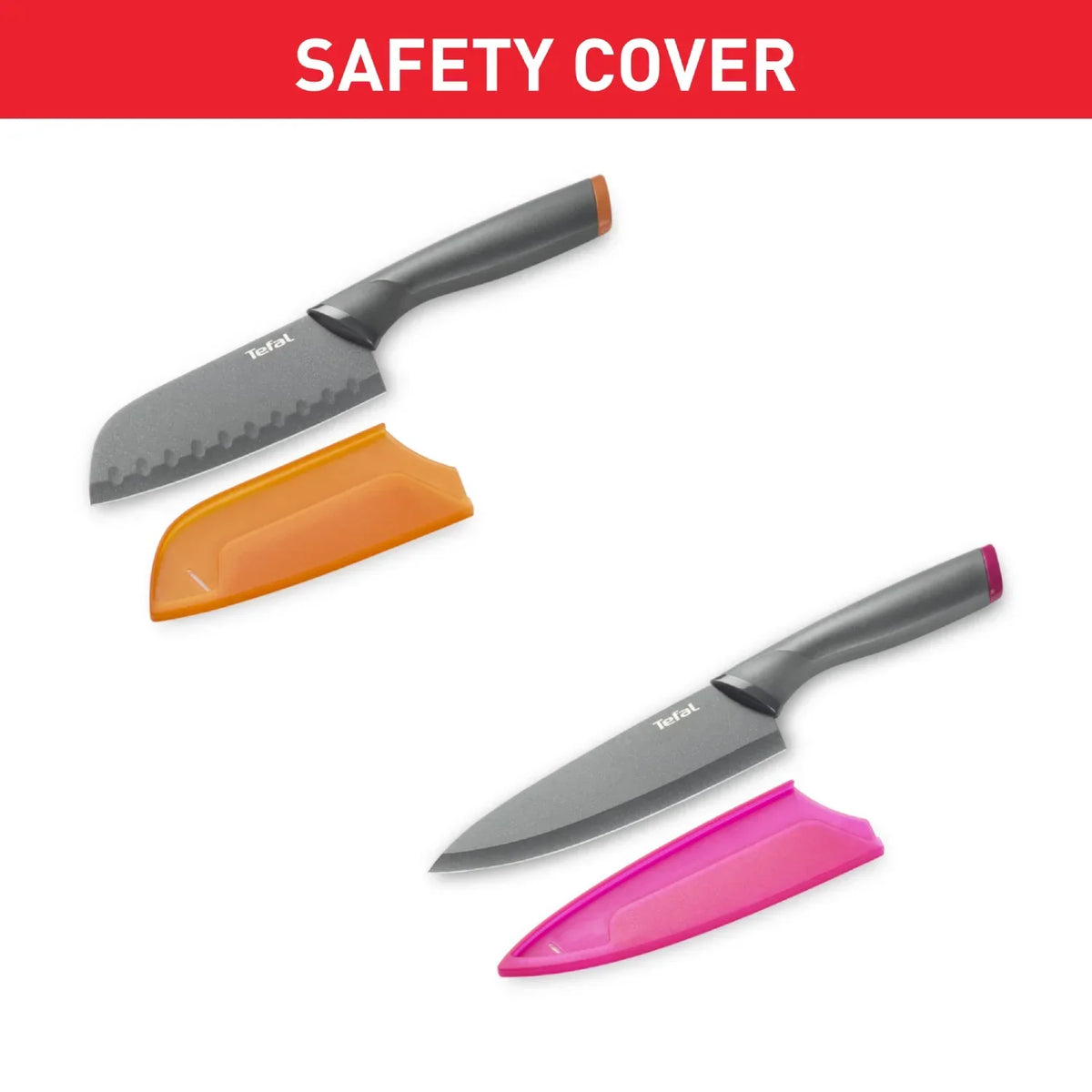 Tefal Fresh Kitchen Non-Stick Stainless Steel Set of 2 Kitchen Knives K122S224