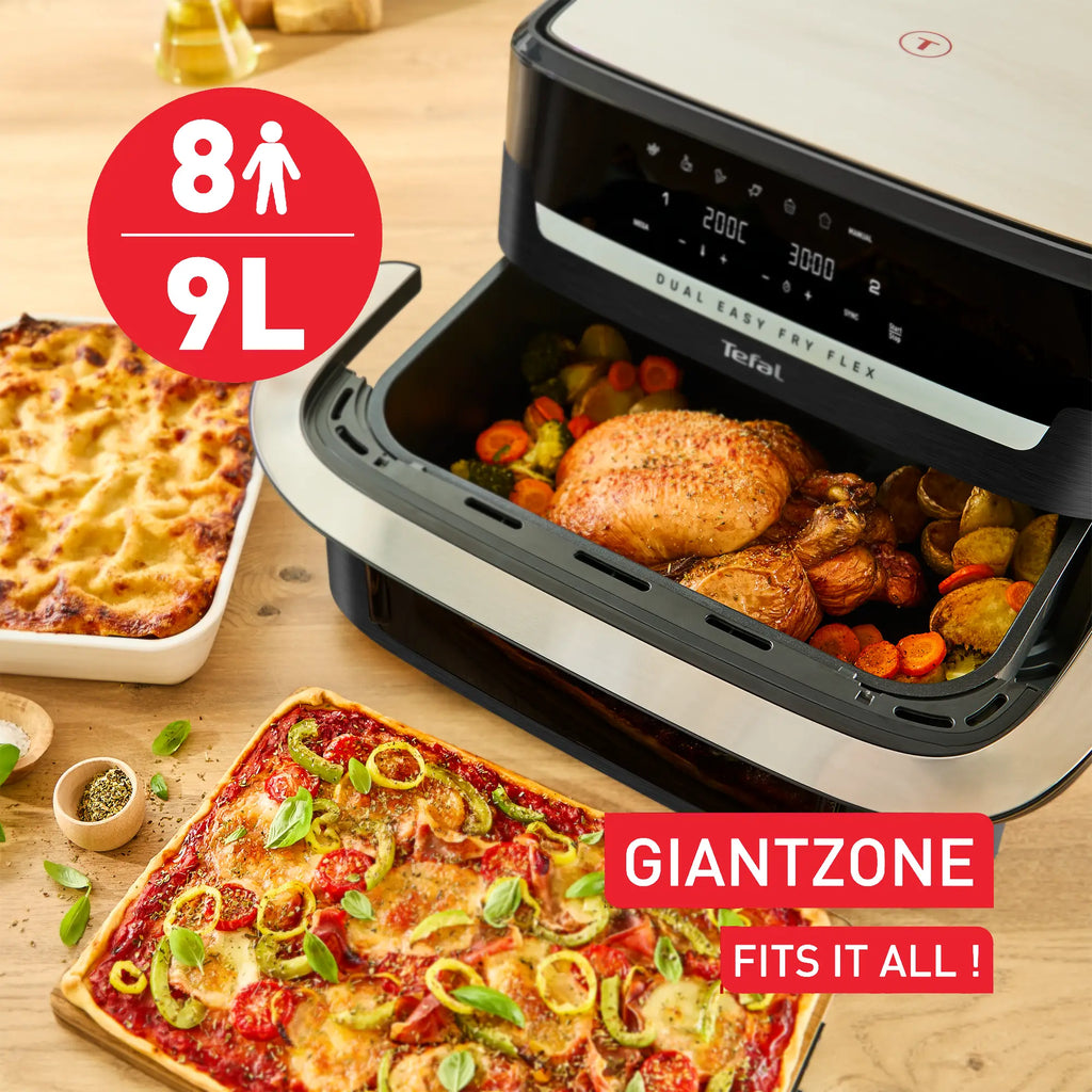 Tefal Dual Easy Fry Flex Black Air Fryer EY9228