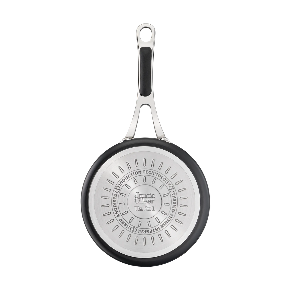 Jamie Oliver by Tefal Cooks Classic Non-Stick Induction Hard Anodised Saucepan + Lid 18cm