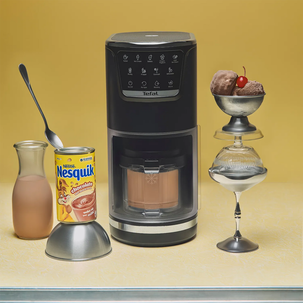 Tefal Dolci Black Knight Ice Cream Maker with Bonus Nesquik Tins