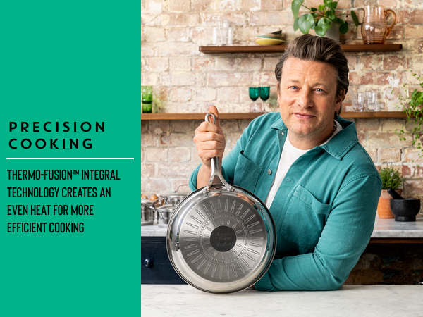 Jamie Oliver by Tefal Cook Smart Induction Stainless Steel Uncoated Frypan 28cm