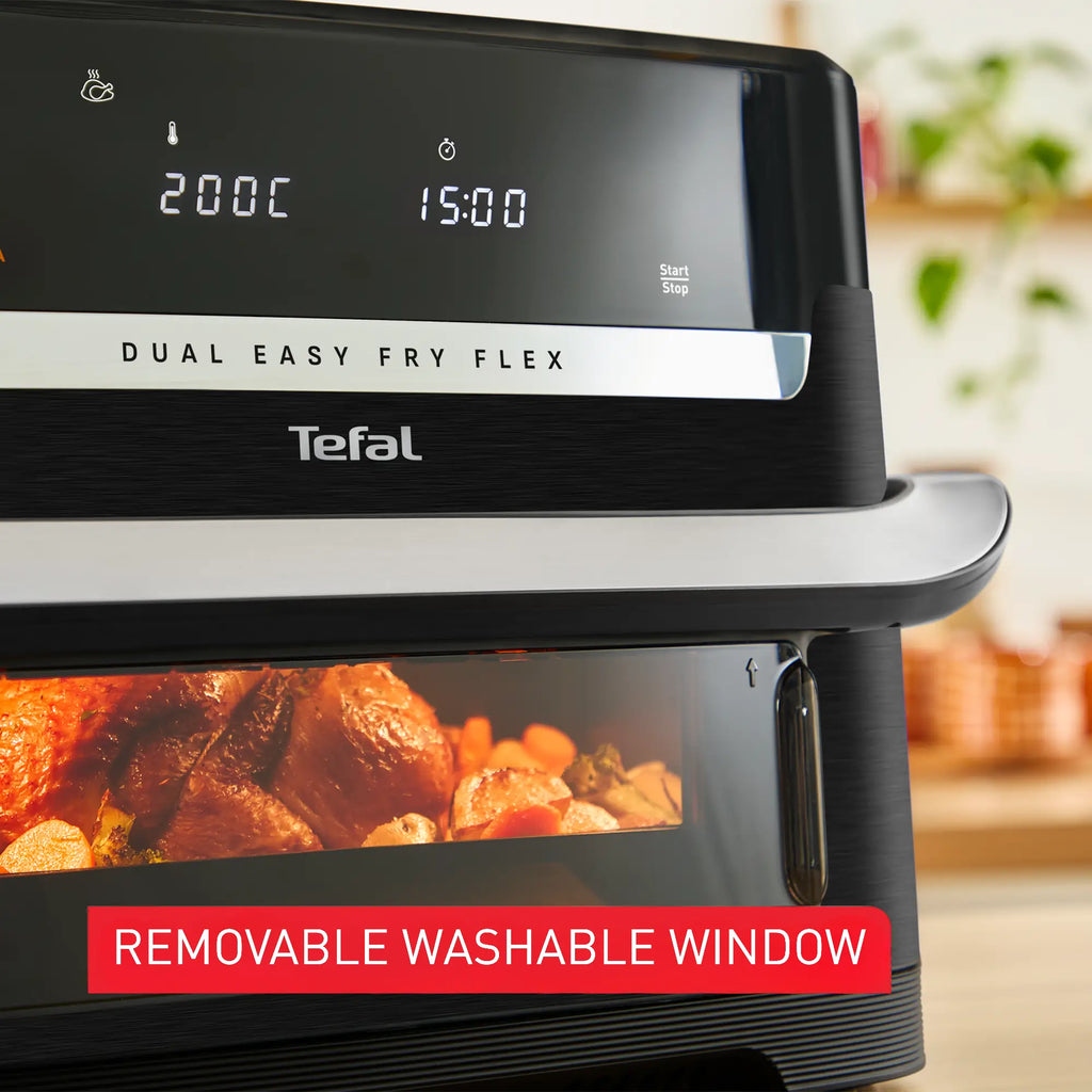 Tefal Dual Easy Fry Flex Black Air Fryer EY9228
