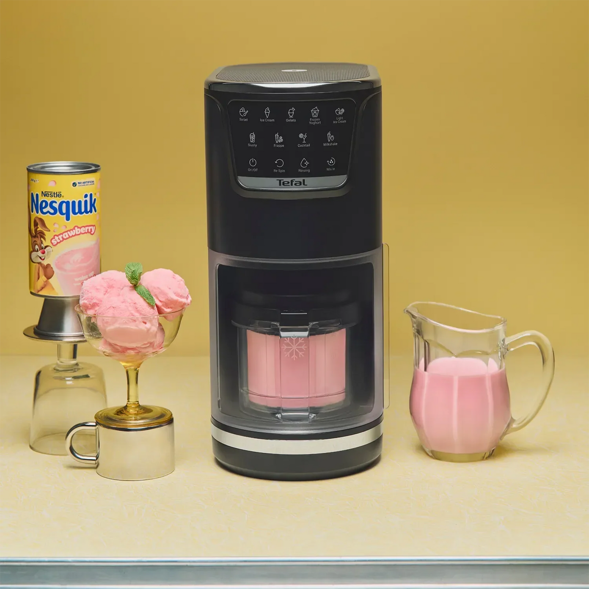 Tefal Dolci Black Knight Ice Cream Maker with Bonus Nesquik Tins