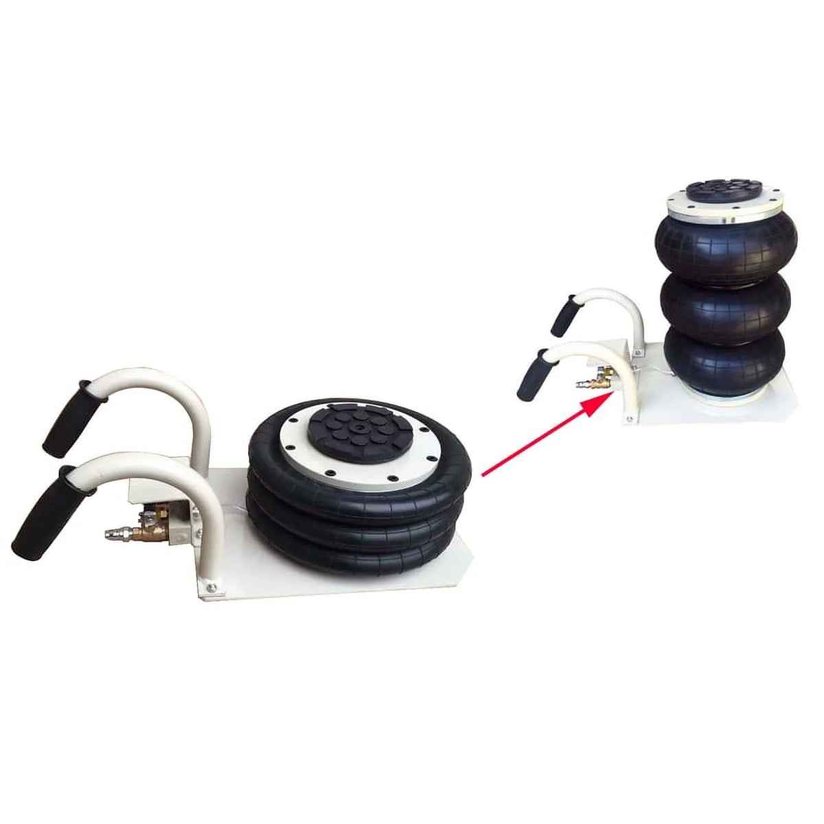Techtongda Pneumatic Jack 3 Ton Triple Bag Air Pneumatic Jack 6600 lbs Rubber Release Quickly 2 Pcs 6600lbs jack Shop Equipment#190169