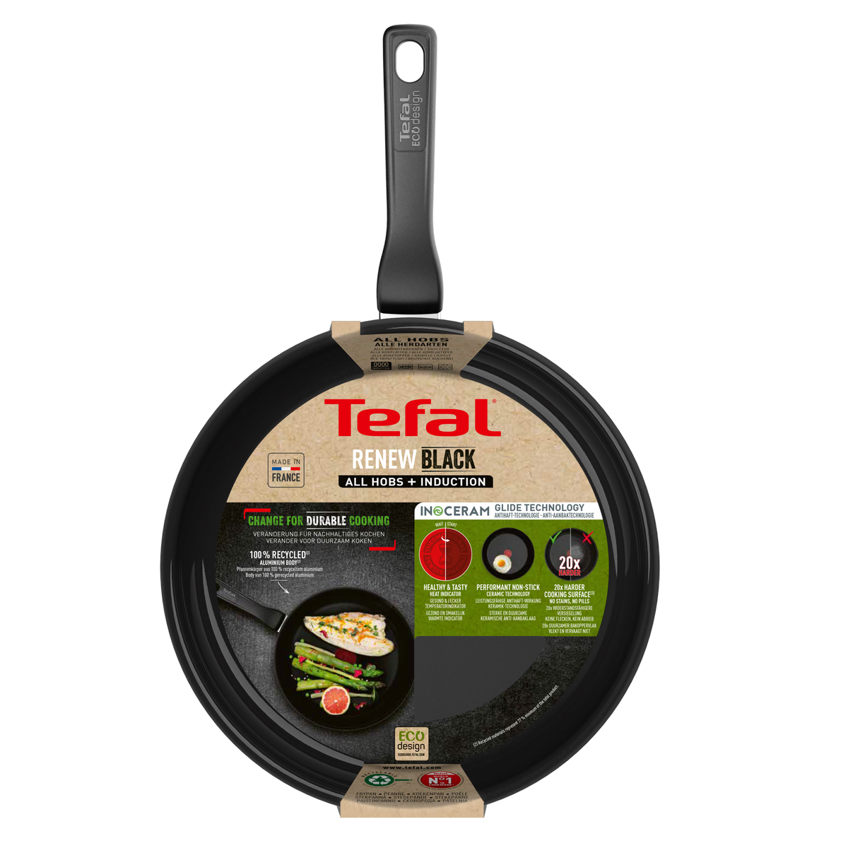 Tefal Renew Black Ceramic Non-stick Frypan 28cm