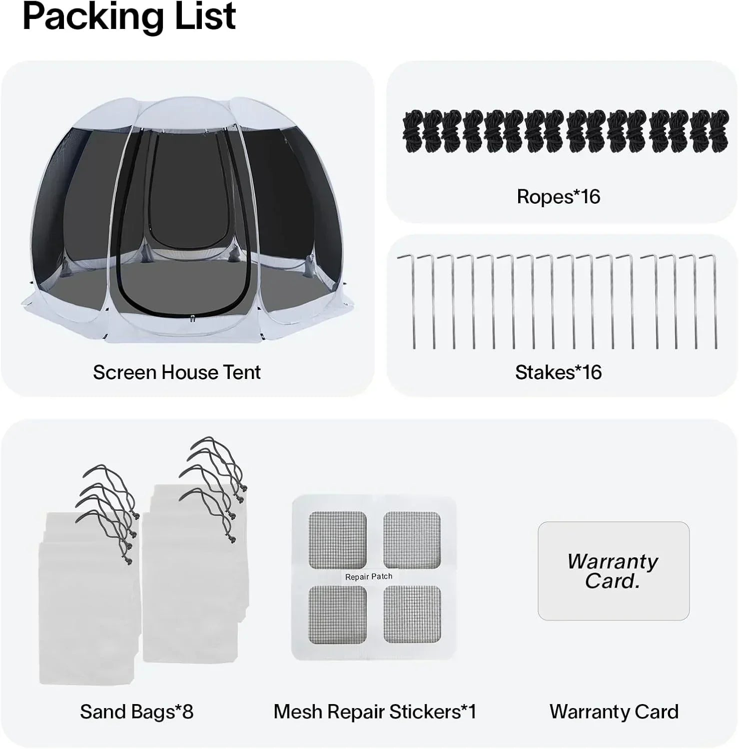 Screen gazebo sleeps 6-10-15 people Igloo-style canopy tent mosquito net on the sides Perfect