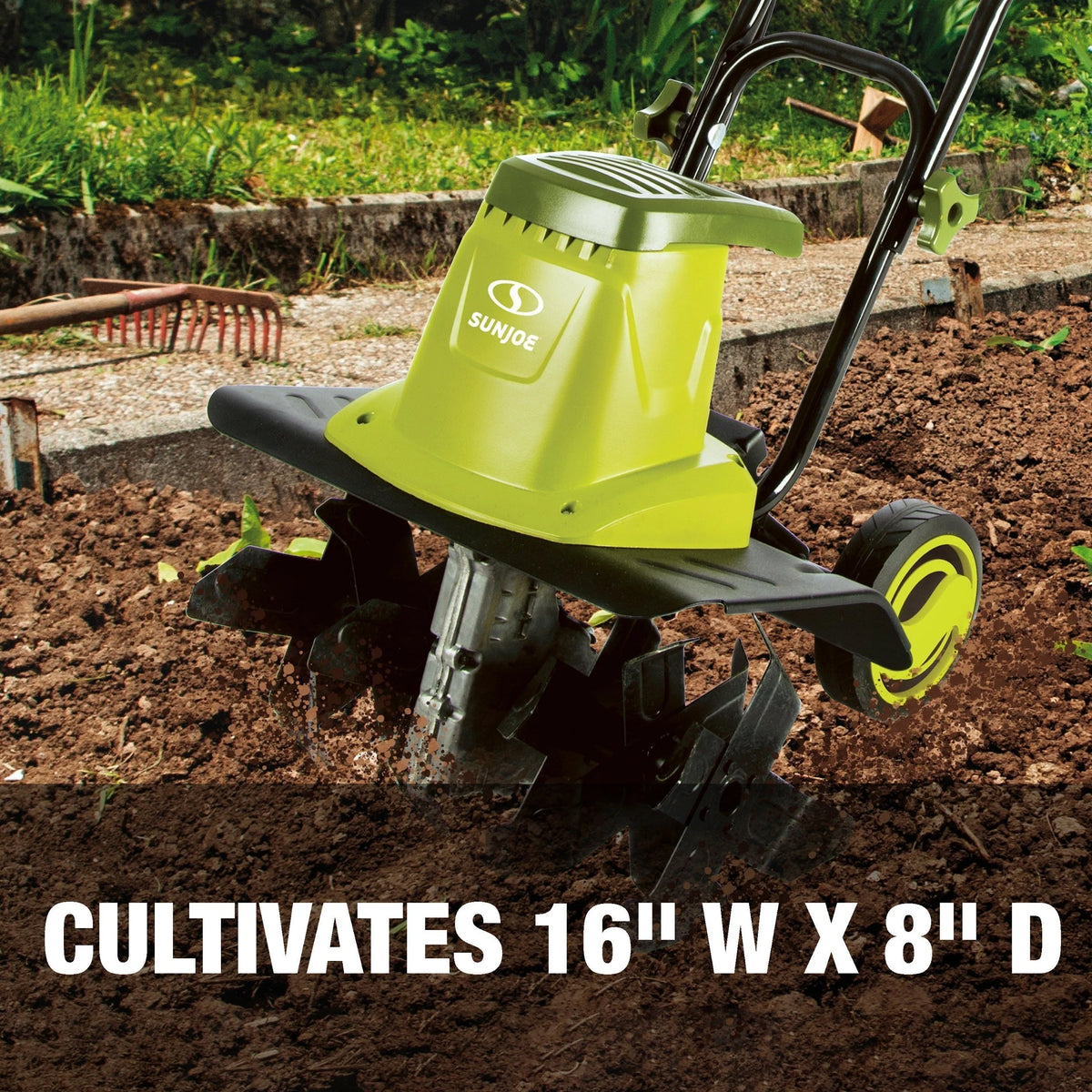 Sun Joe Electric Garden Tiller + Cultivator, 16-inch, 13.5-Amp