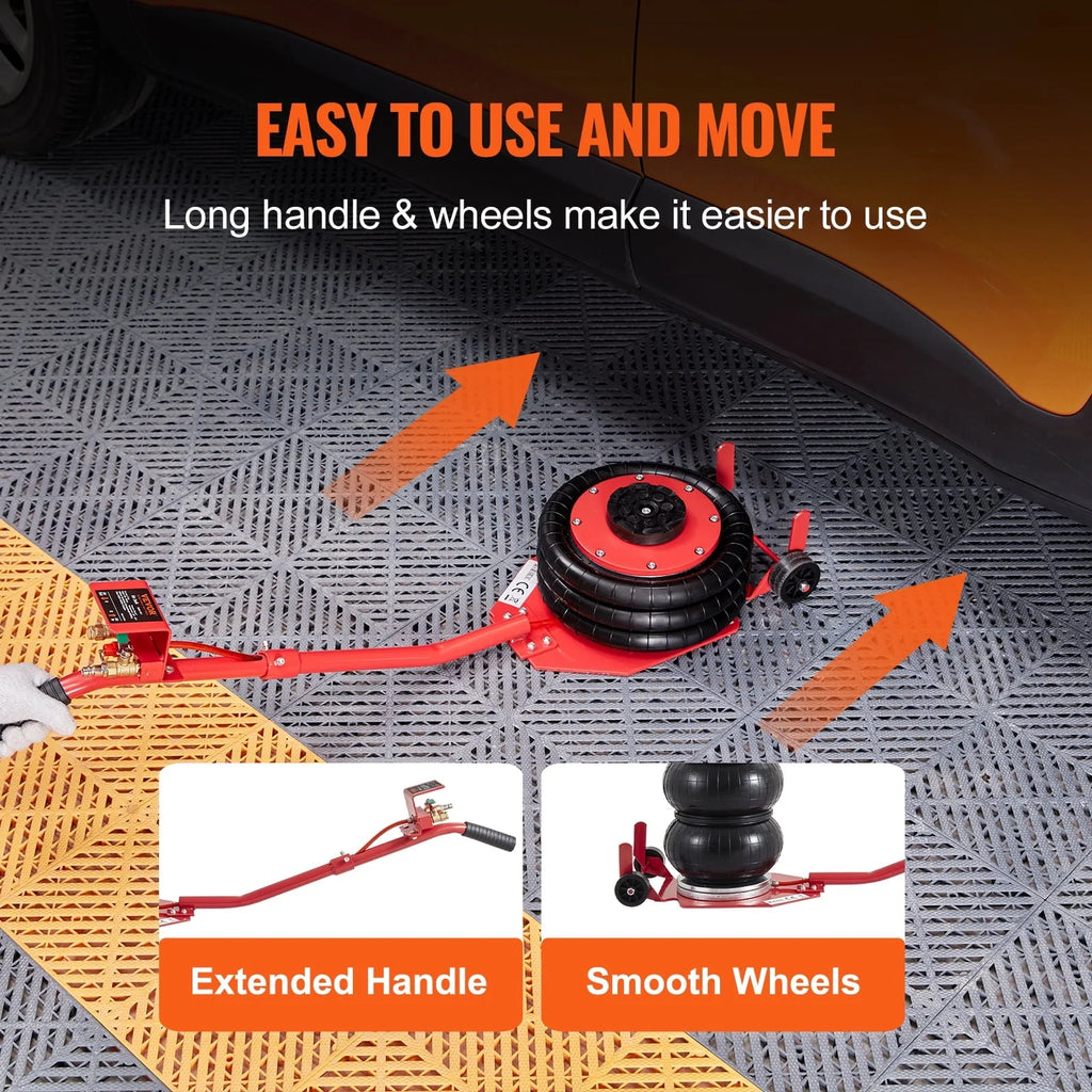 BENTISM Air Jack, 3 Ton/6600 lbs Triple Bag Air Jack, Airbag Jack with Six Steel Pipes, Lift up to 17.7 inch/450 mm, 3-5 s Fast Lifting Pneumatic Jack, with Long Handles for Car Repair