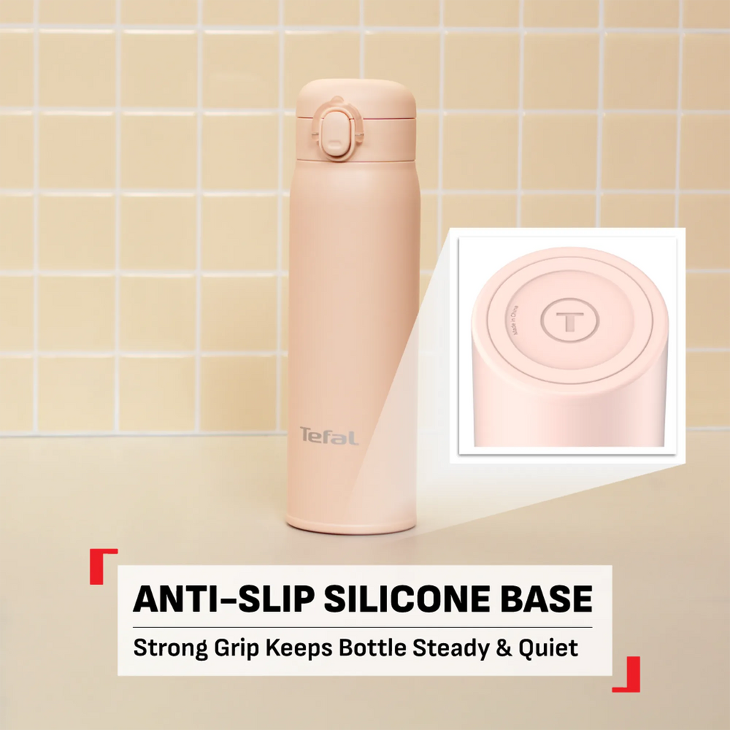 Tefal Easy to Go Stainless Steel Drink Bottle 500ml in Pink