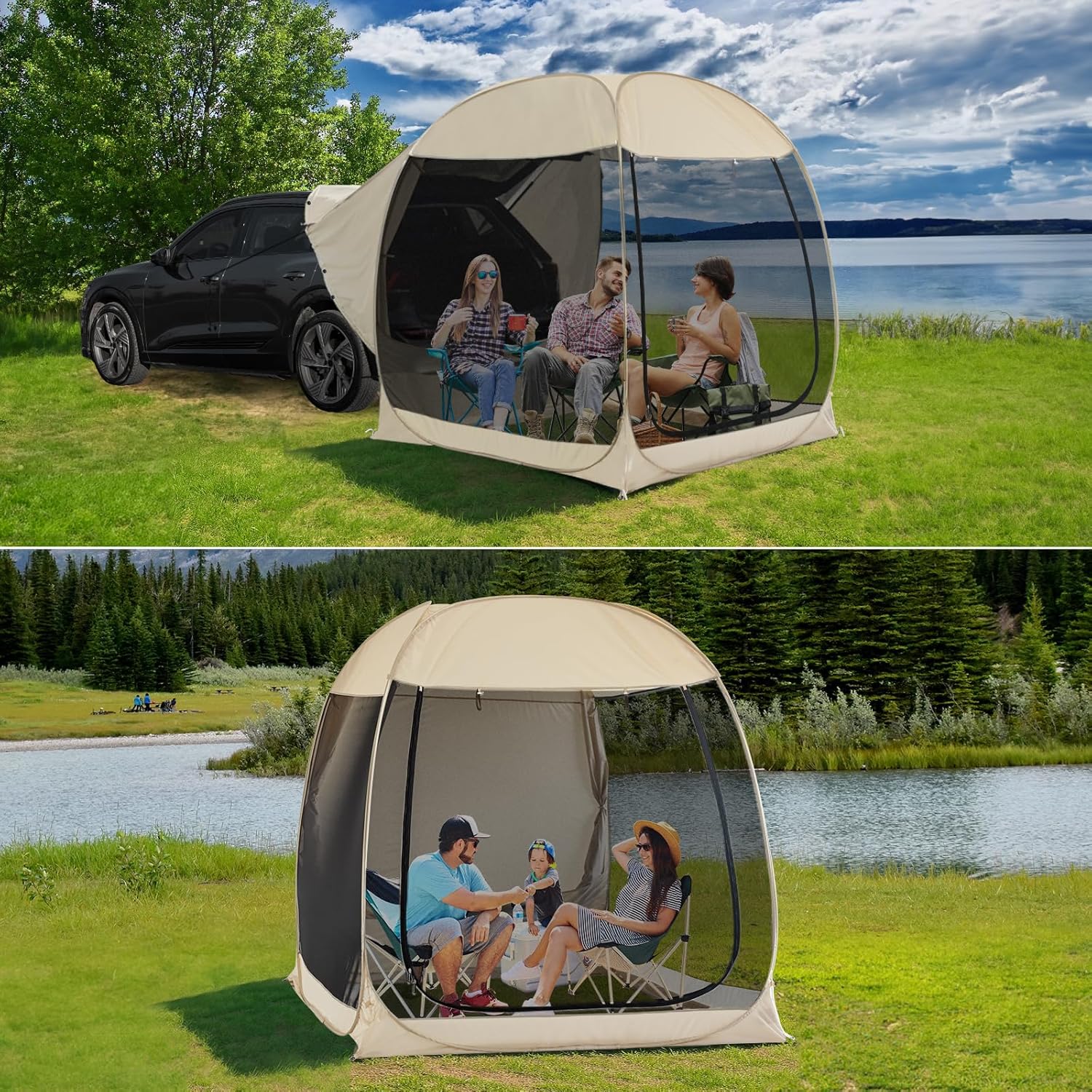 Alvantor Screen House Gazebo Pop Up Igloo Screened Canopy Tent with Mosquito Netting Sides