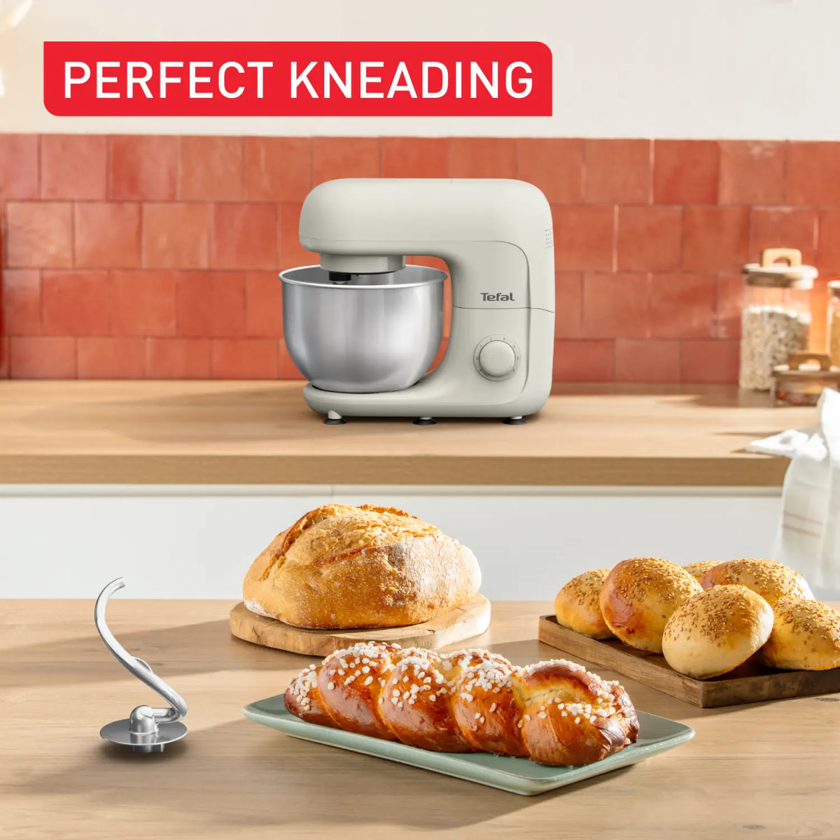 Tefal Bake Essential Stand Mixer White QB1601