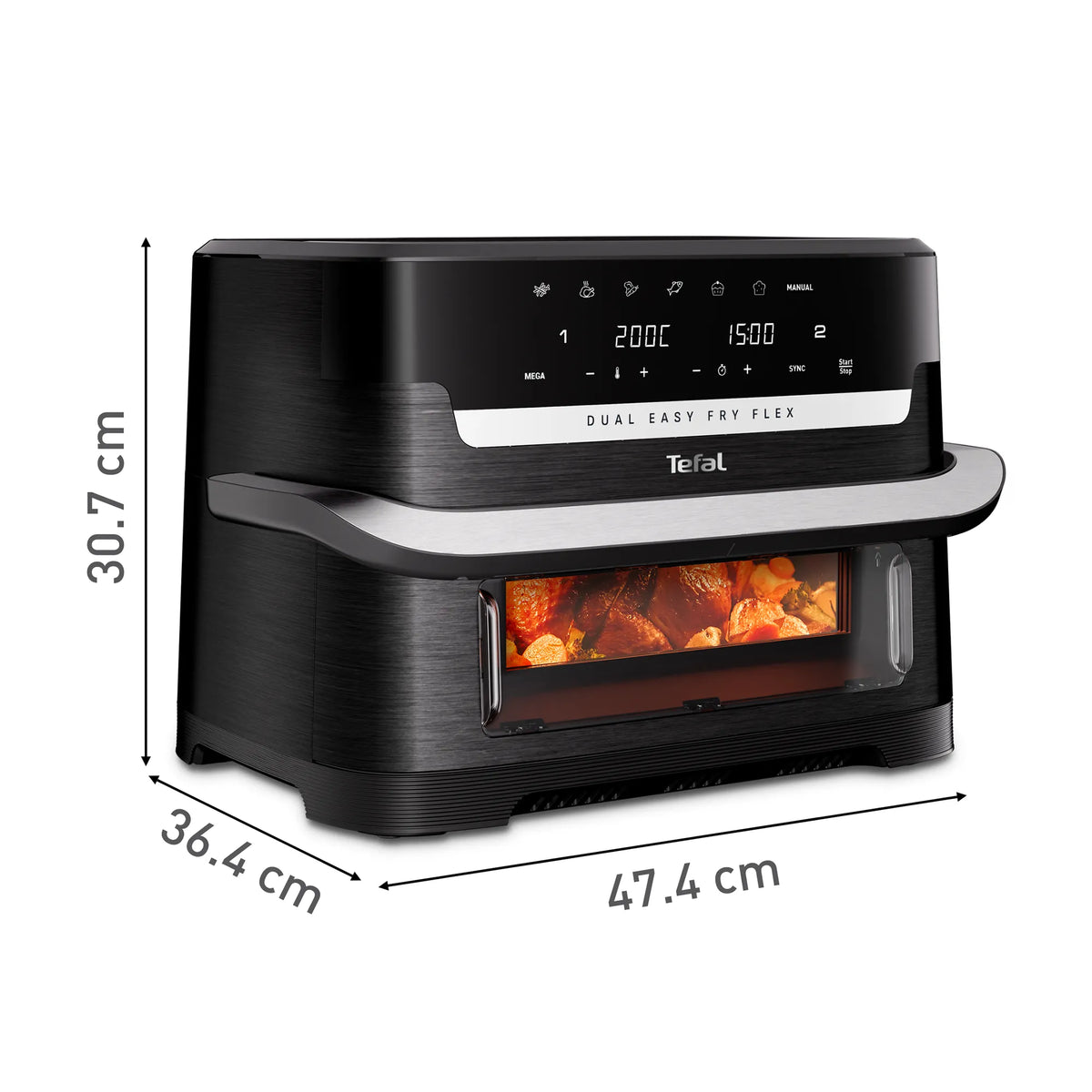 Tefal Dual Easy Fry Flex Black Air Fryer EY9228