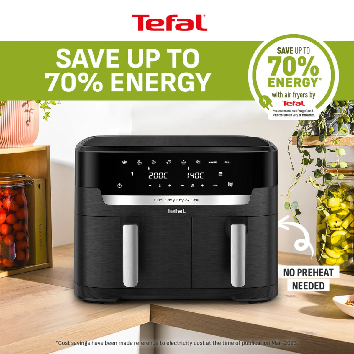 Tefal Dual Easy Fry & Grill 11L Air Fryer EY9458
