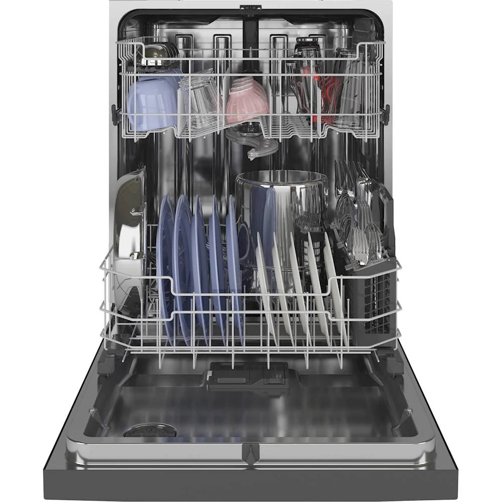 GE - Front Control Built-In Dishwasher with Stainless Steel Tub, 48 dBA - Slate