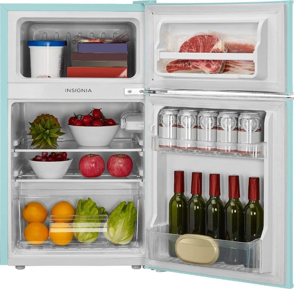 3.1 Cu. Ft. Retro Mini Fridge with Top Freezer, Cool Mint