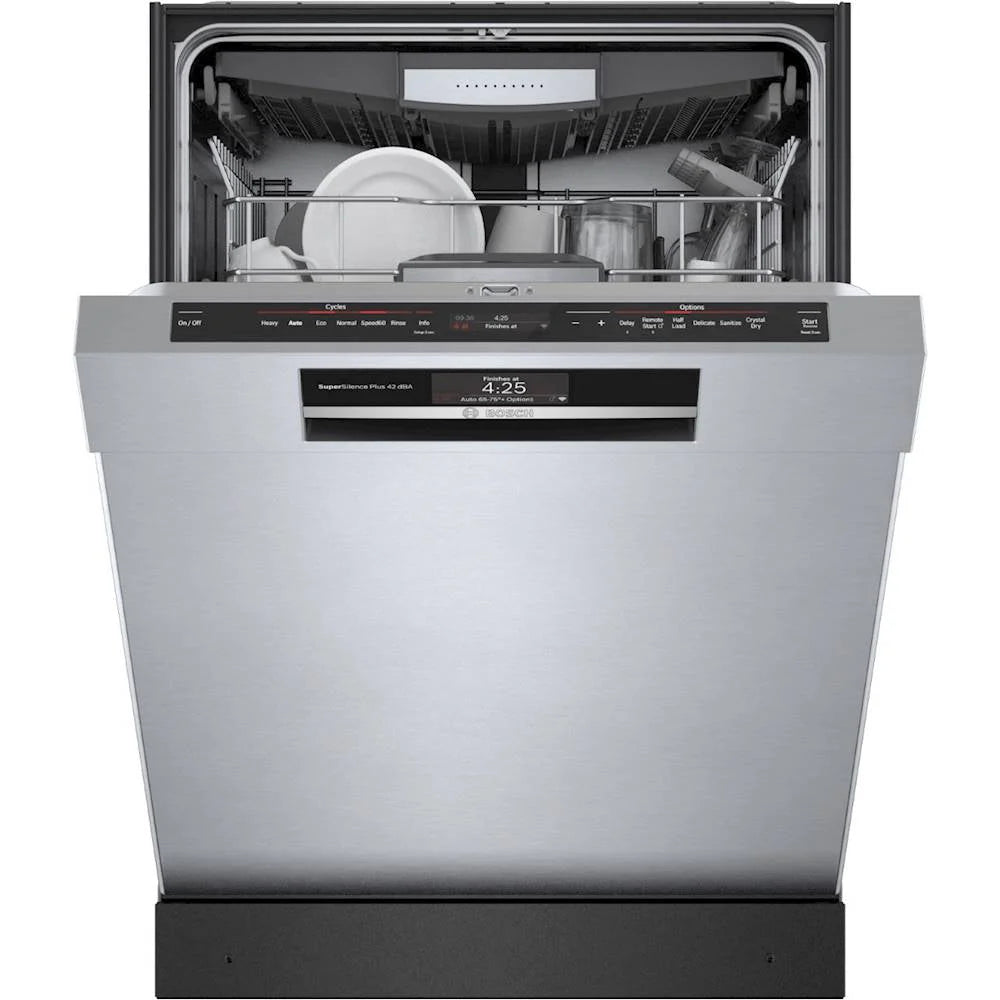 Bosch - 800 Series 24 Top Control Built-In Dishwasher with CrystalDry, Stainless Steel Tub, 3rd Rack, 42 dBa - Stainless steel